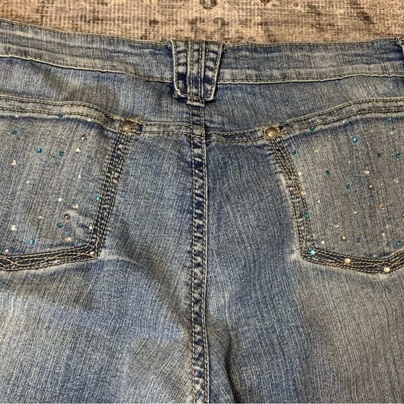 Y2K Apollo Jeans Size 15/16 Jeans Bootcut Stretch Rhinestones - Picture 7 of 11